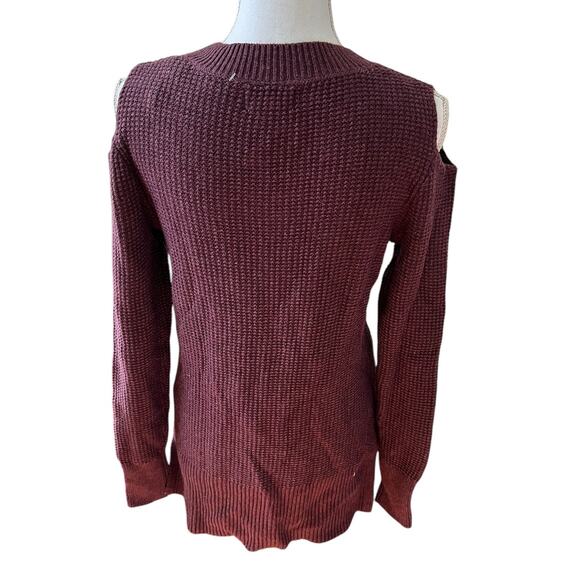 Lucy & Laurel Waffle Knit Sweater Plum M - Picture 4 of 7